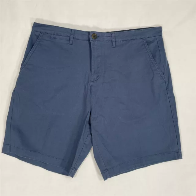 Jachs NY Chino Casual Shorts Mens Stretch Twill Flat Front Navy Blue 9" Inseam