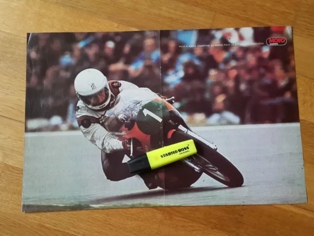 Vintage Poster WALTER VILLA Grand Prix 250 1974 1975 Harley Davidson Nolan AMF