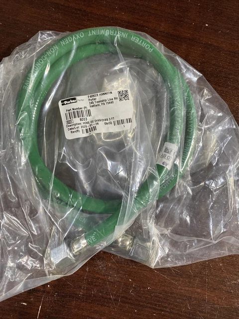 Porter Parker Oxygen hose O2 3 Feet For Dental Nitrous System Part# 8003