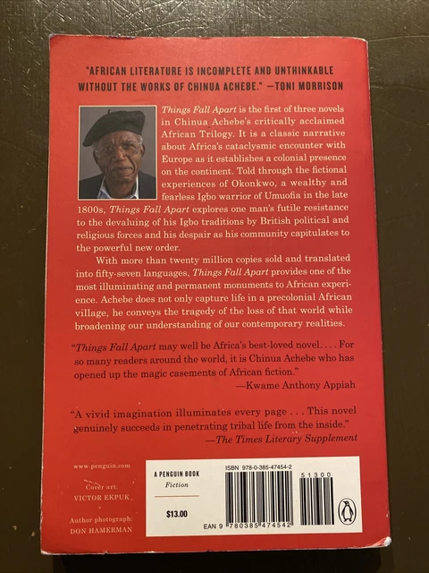 THINGS FALL APART : A Novel by Chinua Achebe (1994, Trade Paperback) $6 ...