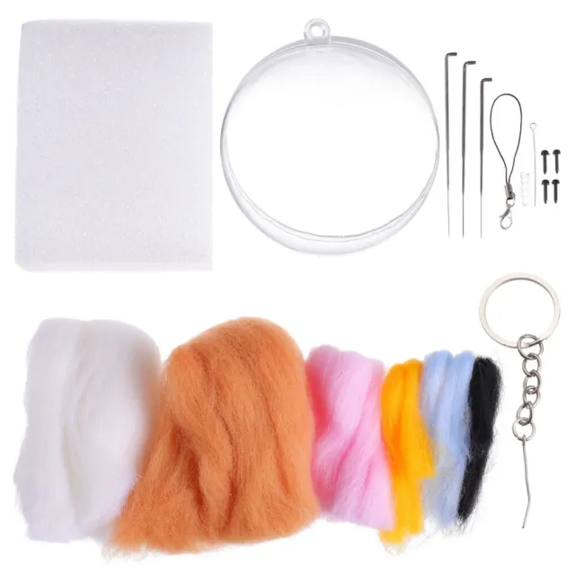 Kit de animales de fieltro de agujas divertido para niños poking de lana