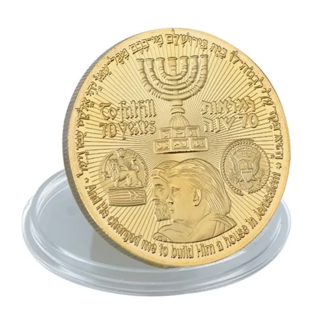 Gold Plated Coin King Cyrus Jewish Temple Jerusalem Israel