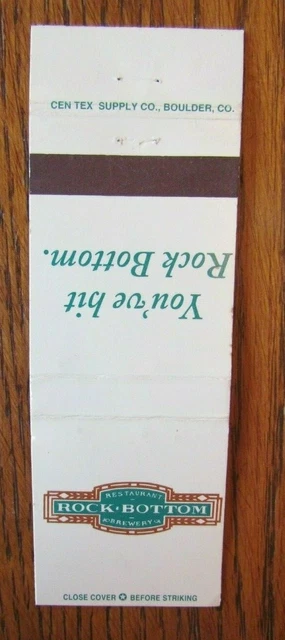 Rock Bottom Brewery Brew Pubs Chain Matchbook Matchcover -E1