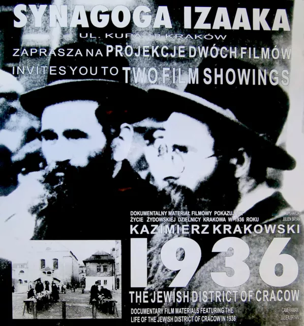 1936-1941 HOLOCAUST Movie FILM POSTER Krakow GHETTO - SYNAGOGUE Jewish KRAKOV