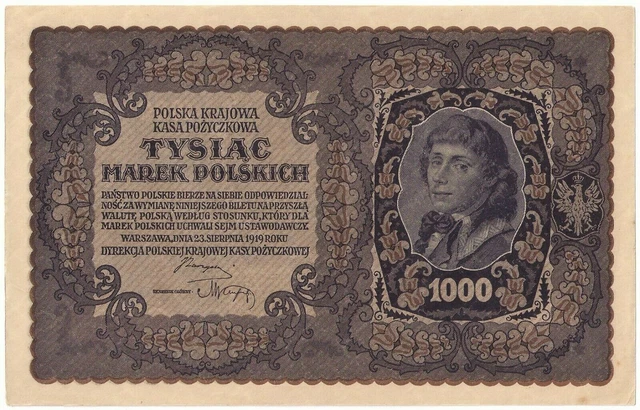 Poland banknote - Polska Krajowa - 1000 tysiac marek - year 1919 - free shipping