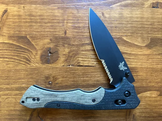 Benchmade Rukus Blackwood Design 610SBK Black S30V Combo Edge AXIS Knife