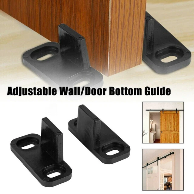 2 Pc X Barn Door Guides Adjustable Stay Roller For Bottom Sliding Door Lot 2