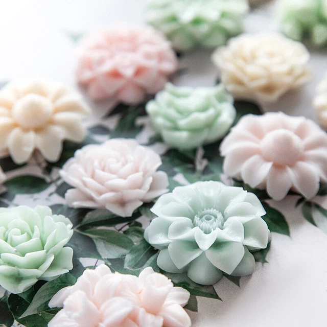 Jabón de silicona en forma de flor molde hecho a mano molde vela jabón molde hágalo usted mismo decoración artesanal