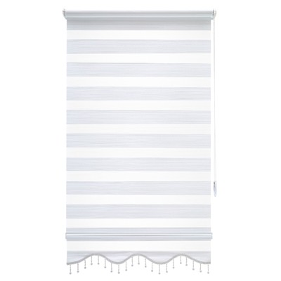 Doppelrollo Weiß Silber glitzer Soso Retro Design Brillant Gardinen Fensterrollo 