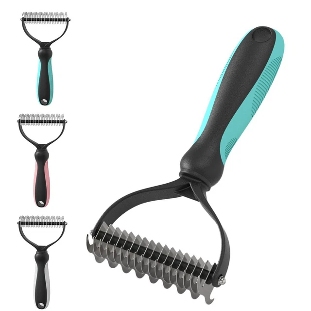 Professional Pet Grooming Tool Undercoat Dog Cat Shedding Comb Brush 2 Sided