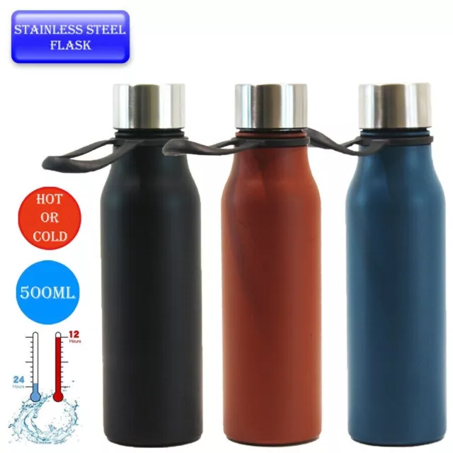 Stainless Steel Water Bottle Metal Vacuum Insulated Sports Gym Drinks Tea Flask