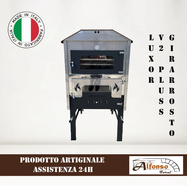 Forno a legna ventilato Alfonso, mod. LUXOR V2 PLUS CON GIRARROSTO 88 x 110 cm