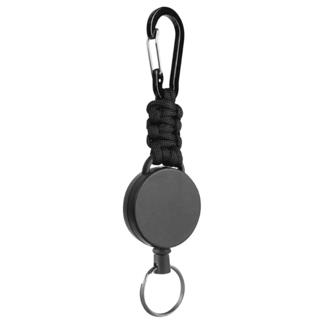 Heavy Duty Badge Reel Strong Casing Coiled Steel Wire Rope Carabiner Keyring