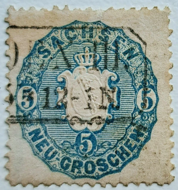 SACHSEN 1863 . MiNr. 19a . 5 Ngr . BPP geprüft . R2 DRESDEN