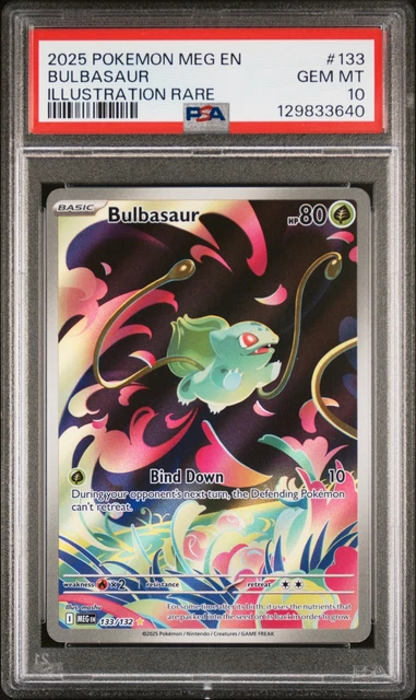 Meg Rarity 2025 POKEMON MEG En-Mega Evolution Illustration Rare #133 Bulbasaur Psa ...