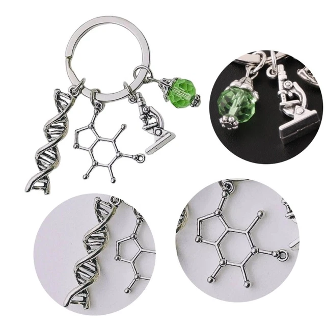 PERSONALISE KEYRING DOCTOR Molecular DNA Microscope Keychain Science ...