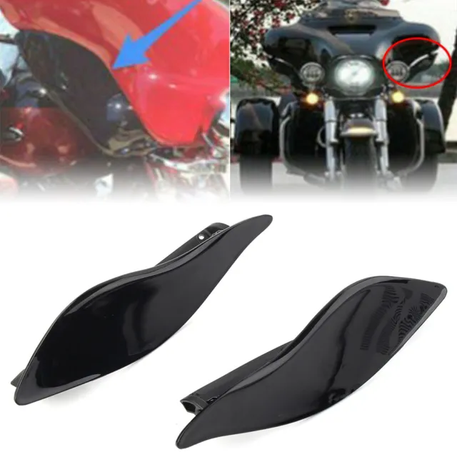 Black Adjustable Fairing Air Deflectors For Harley Touring Street Electra Glide