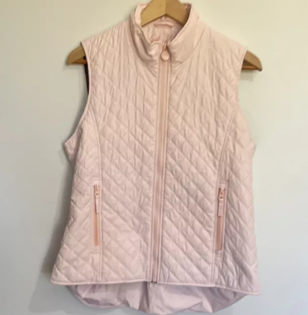 Outback Trading Co Womens Quilted Light Pink Vest Western Cowgirl Medium Full Zi