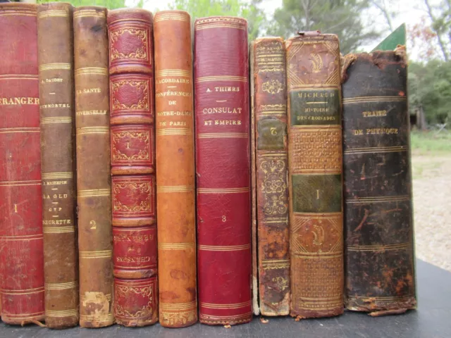 13 livres anciens XIXè - Littérature, Physique, Poésie, Médecine, Histoire... 3