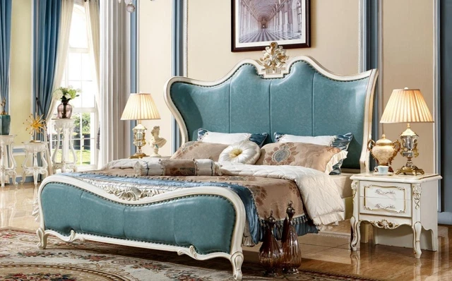 Lit 2x Table de Chevet Luxe Lits Meuble 3tlg Bois Classique Chambre à Coucher