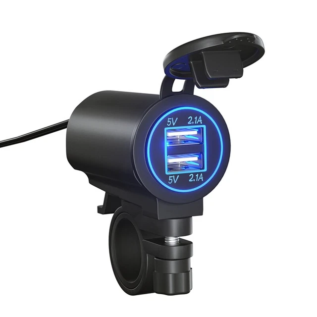 MOTO DUAL VOLTMETRO USB Telefono Voltmetro Presa Adattatore Veloce