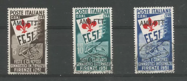 Italy - Trieste 1951 Allied Military Govt. Fine Used Florence Festival Sg203/205