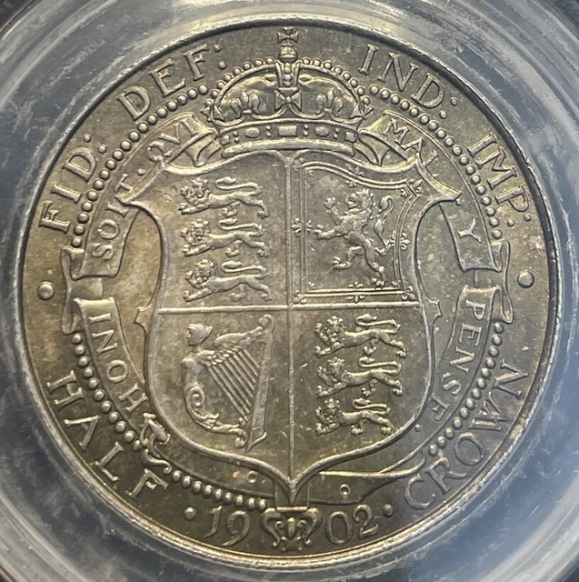 1902 Edward VII Silver 1/2 Half Crown Coin Halfcrown. Beautiful Tone