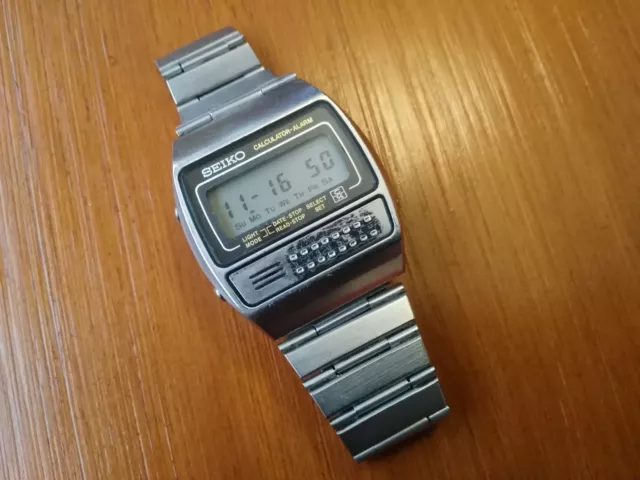 RELOJ SEIKO C359 5000 Calculator Digital Vintage Watch EUR 149 99