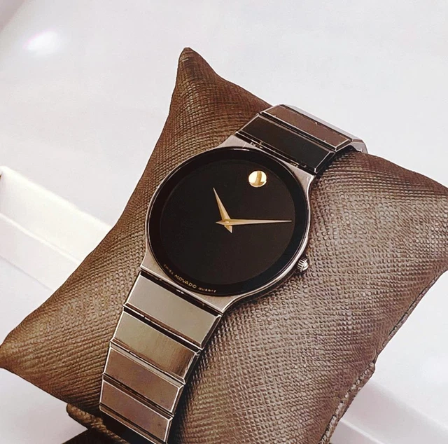 AUTENTICO OROLOGIO DA POLSO SVIZZERO al quarzo da uomo al quarzo anni '90 MOVADO 84.C6.880.2A 2