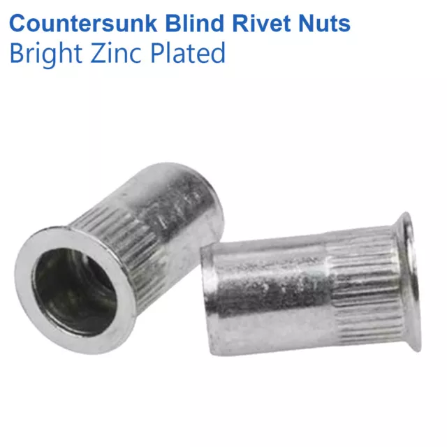 M3 M4 M5 M6 M8 M10 M12 Countersunk Rivnuts Threaded Rivet Nut Bright Zinc Plated