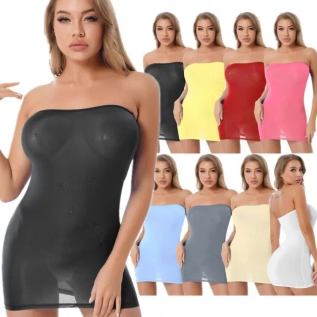 WOMEN'S SEXY TRANSPARENT Sheer Micro Mini Dress Nightclub Evening Party  Long Tub $5.63 - PicClick