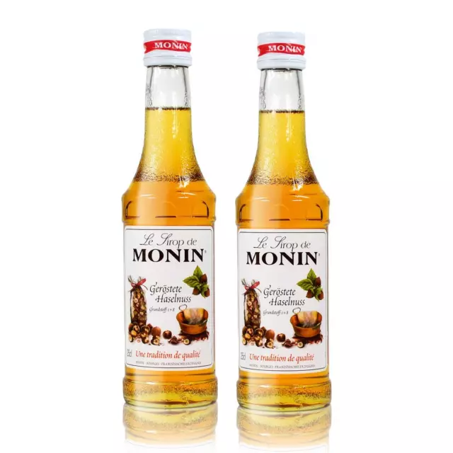 2x Monin Geröstete Haselnuss Sirup, 250 ml Flasche - für Cocktails, zum Kaffee