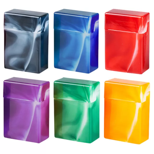 3 x Zigarettenbox XXL für Big Box für 30 Zigaretten Etui Kunststoff MAXI  PACK Zigarettendosen (hellblau + dunkelblau + silber) : : Fashion