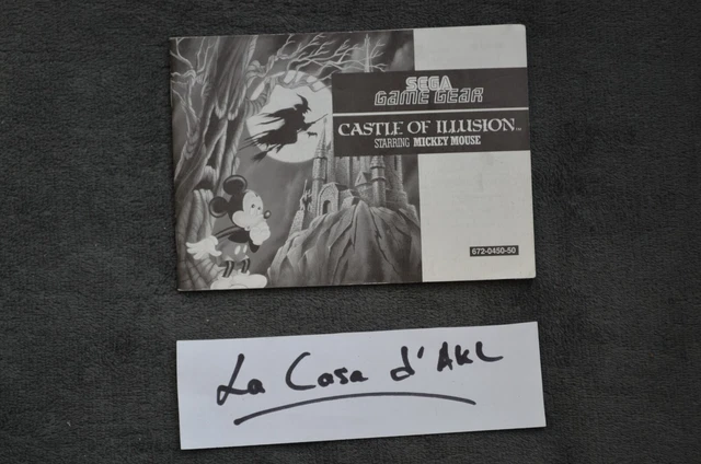 Notice (manuel) Du Jeu Sega Game Gear Castle Of Illusion Starring Mickey Mouse - Très Bon état - Pièce Rare