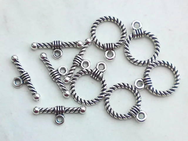 5 Knebel Verschlüsse Schließe Ring 19mm Toggle 5 Sets Verschluss Schmuck Basteln