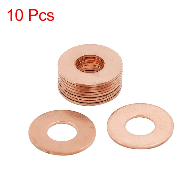 10pcs 9mm Inner Dia Copper Washers Flat Sealing Gaskets Rings