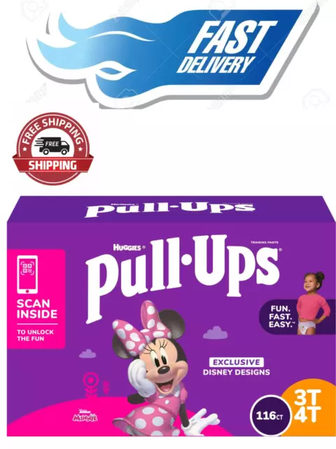 HUGGIES PULL-UPS POTTY Training Pants for Girls 3T-4T 116 ct 32-40 lbs  $49.98 - PicClick
