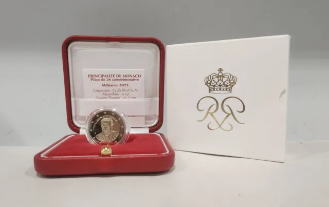 Coffret BE Pièce 2 euros Monaco 2023 100 ans de la Naissance Prince Rainier III