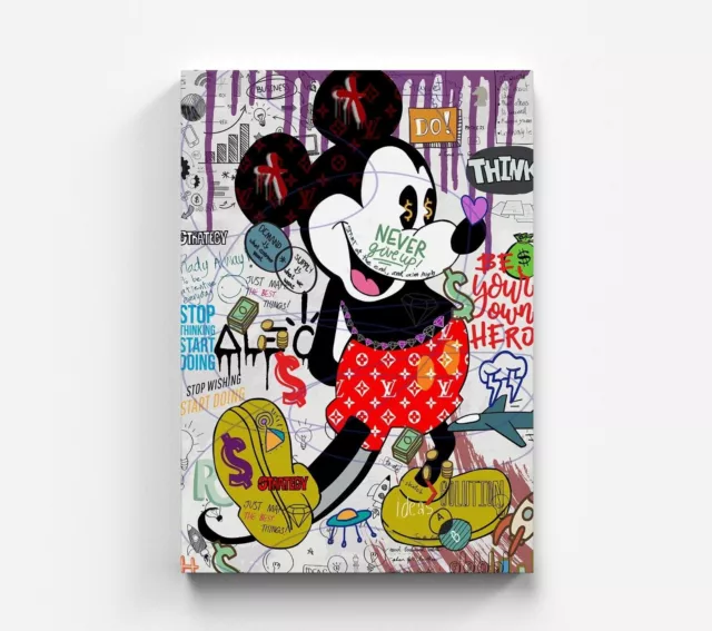 Mickey Mouse Leinwand Bild Farbig Dekoration Wandbild Cartoon Pop Art Kunstdruck