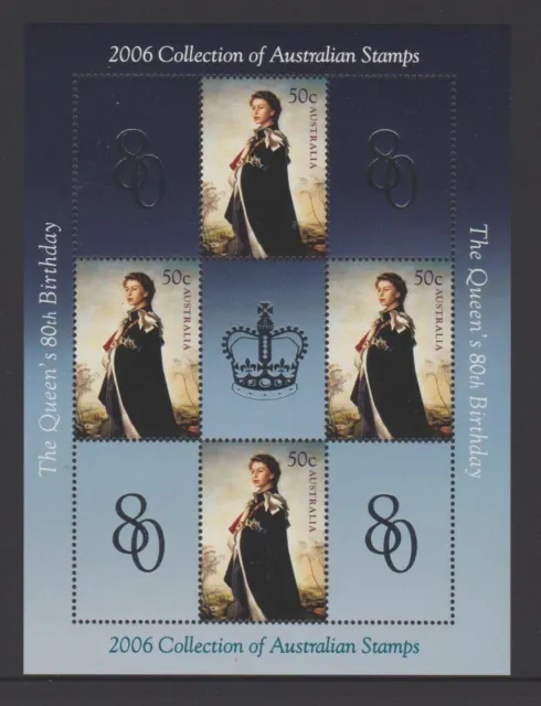 AUSTRALIA 2006 Queens 80th Birthday Mini Sheet ex 2006 collection MUH