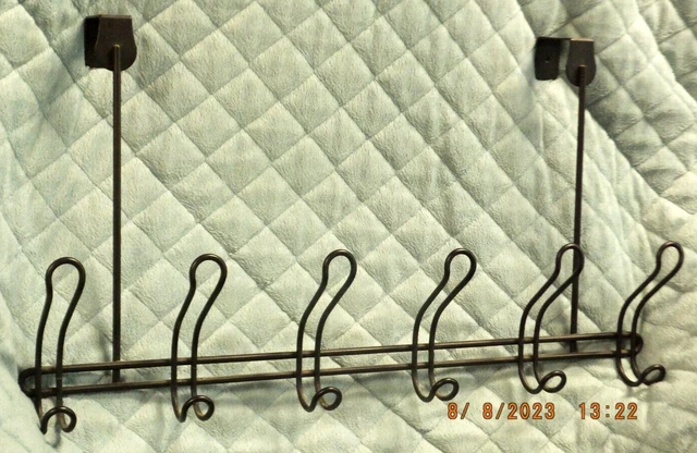 Coat Rack Metal Over The Door Vintage Hooks Hangs Clothes Hat Towel Heavy Duty
