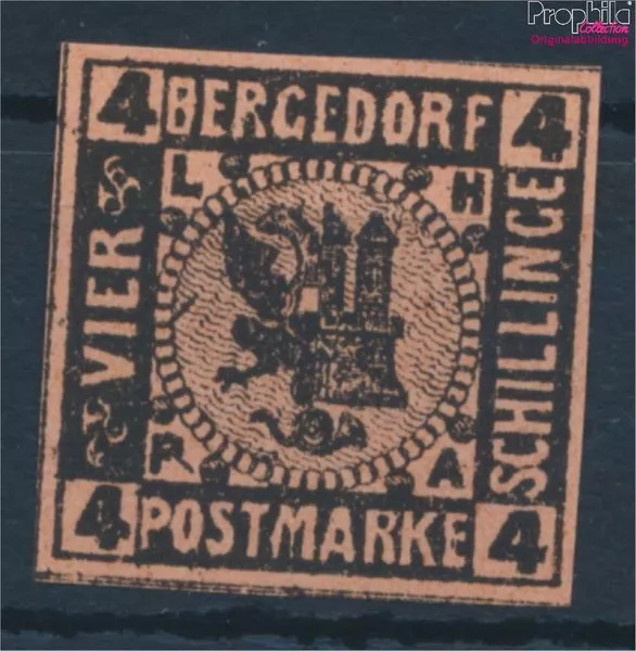 Briefmarken Bergedorf 1887 Mi 5ND Neu- bzw. Nachdruck ungebraucht Flaggen (10336