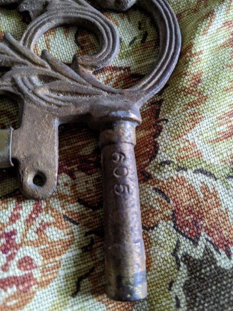 Antique Swing Arm Curtain Rod Ornate Cast Iron Art Nouveau Magnetic Numbered 6
