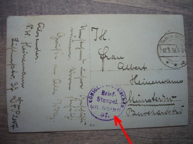157) Foto 1918 Deutsches FELDPOSTAMT Feldpoststation DFP 2107 - Gebäude 3