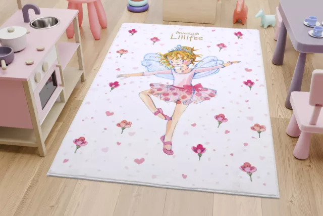 weicher Kinderteppich Prinzessin Lillifee Ballerina weiß