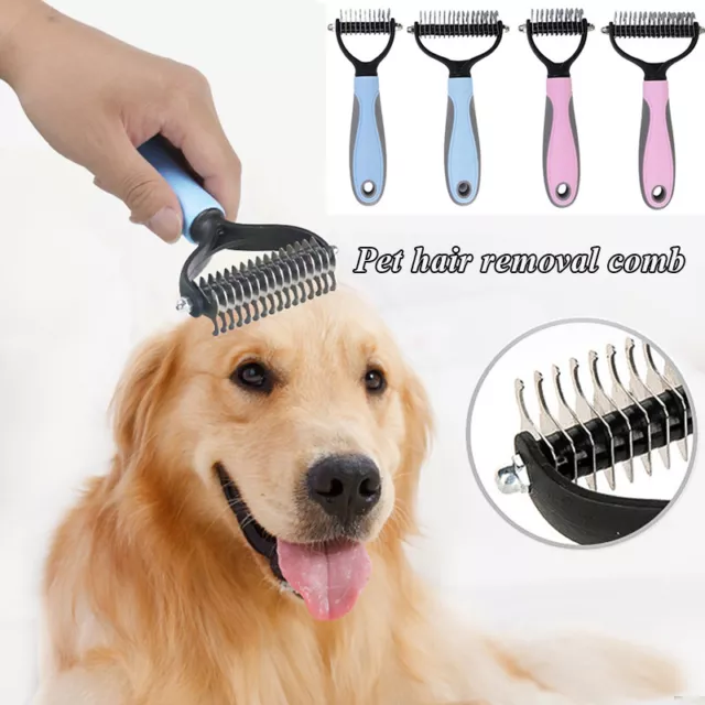 Higiene Cepillo Para Mascota Perro Gato Deshedding Tool Rastrillo Peine Piel "