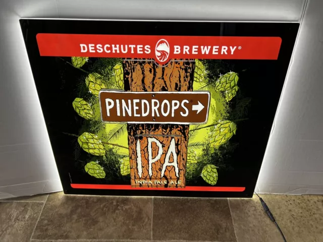Deschutes Brewery Beer Back Bar Pinedrops IPA Light Up LED Sign Colorado NEW Bar