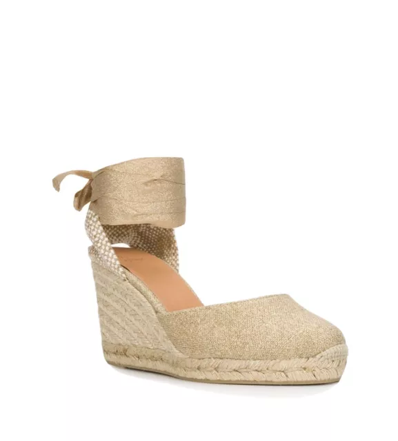 Castaner Carina 80 Linen Wedge Espadrilles Size 38