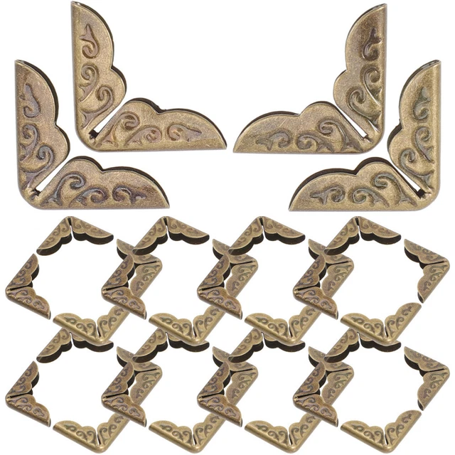 100pcs Antike Vintage Dekorative Metall Geschnitzt Ordner Ecke Protektoren
