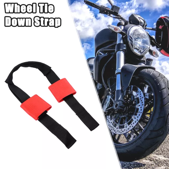 1 Pcs Front Wheel Transport Tie Down Strap For Motorcycle Nylon Black Red